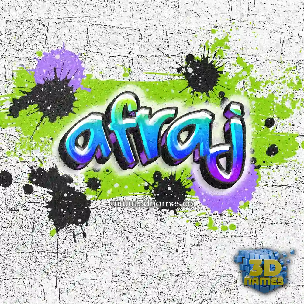 afraj in Graffiti Grunge style - 3D name wallpaper