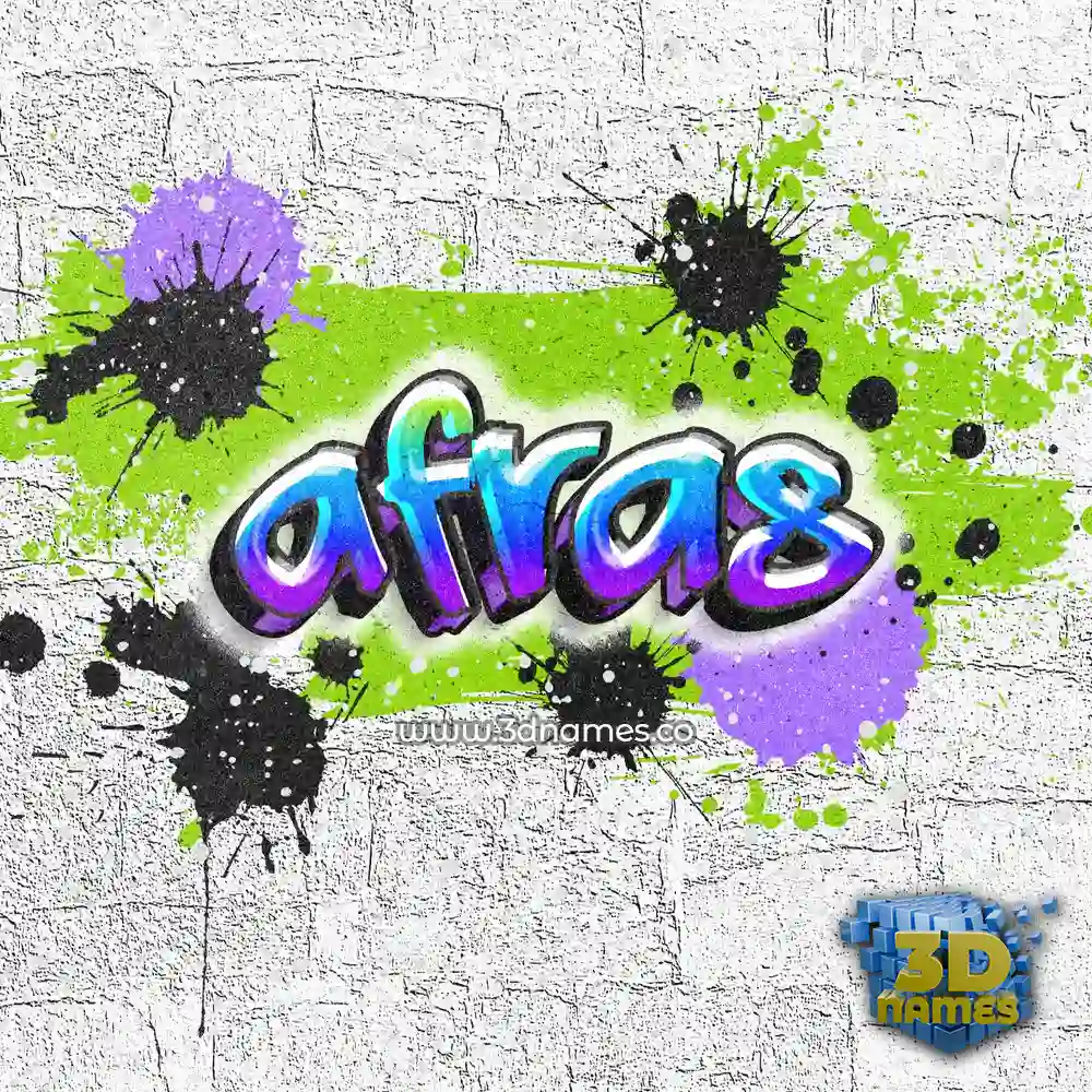 afras in Graffiti Grunge style - 3D name wallpaper