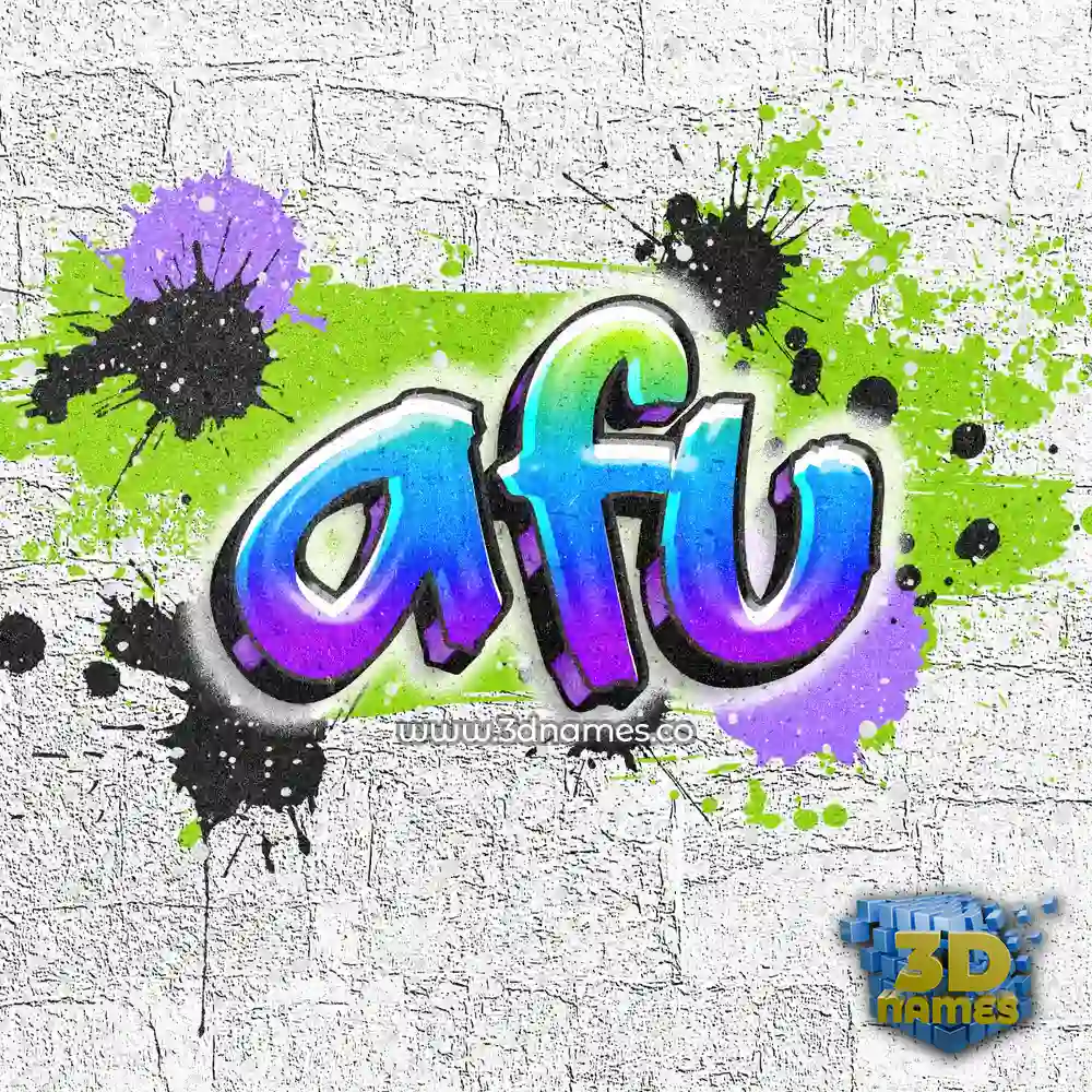 afu in Graffiti Grunge style - 3D name wallpaper