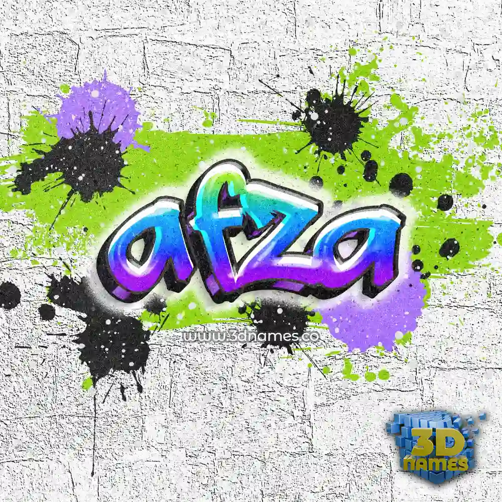 afza in Graffiti Grunge style - 3D name wallpaper