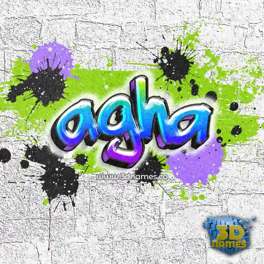 agha in Graffiti Grunge style - 3D name wallpaper