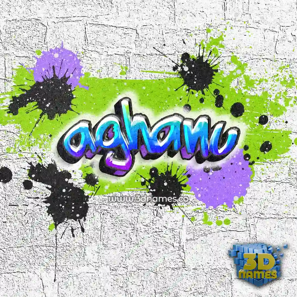 aghanu in Graffiti Grunge style - 3D name wallpaper