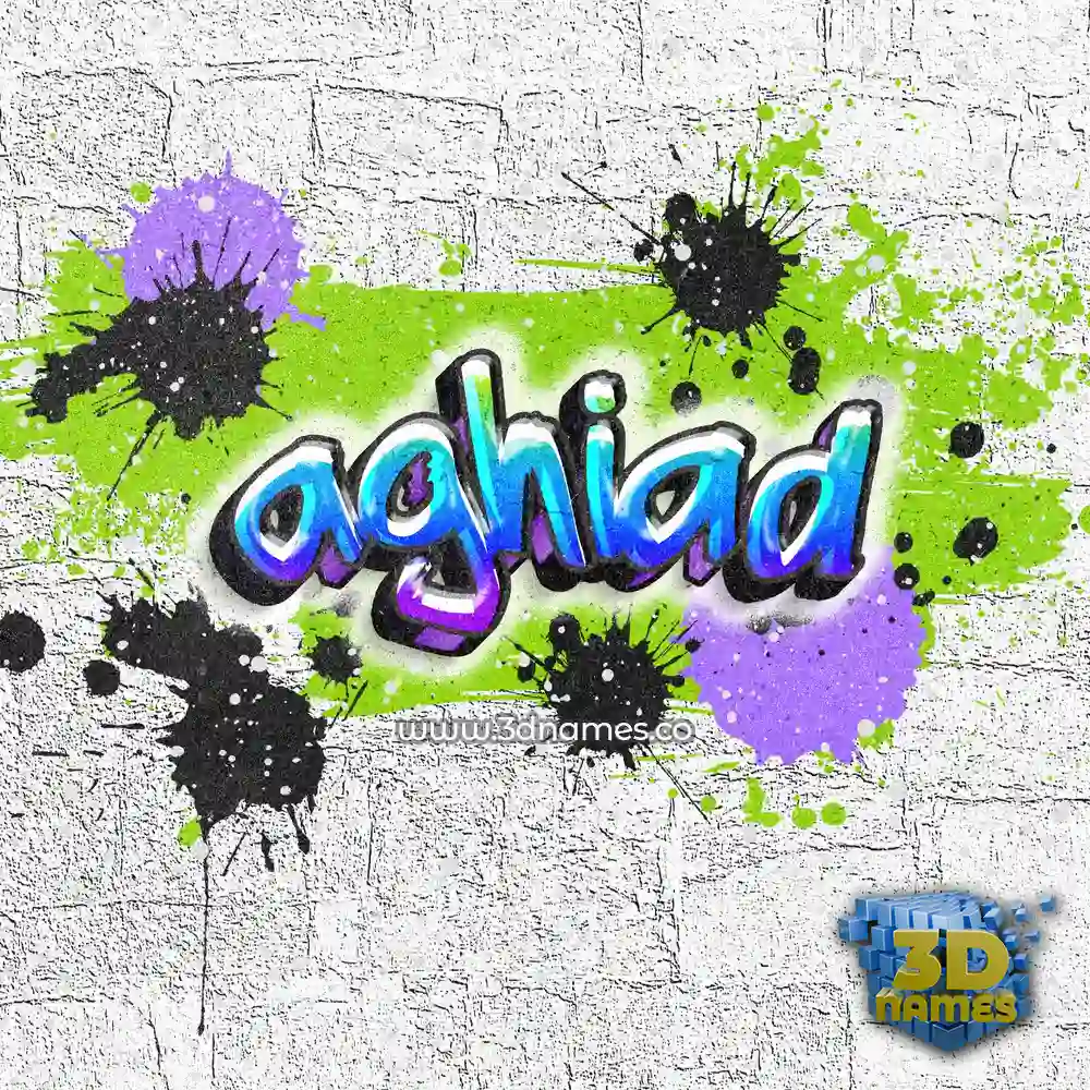 aghiad in Graffiti Grunge style - 3D name wallpaper
