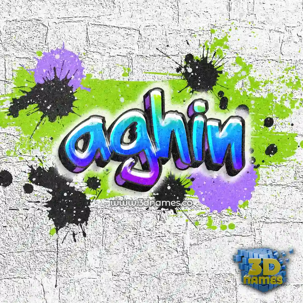 aghin in Graffiti Grunge style - 3D name wallpaper