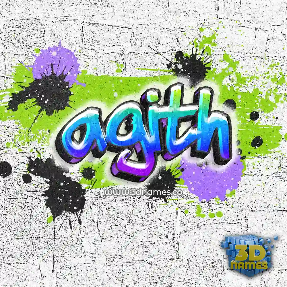 agith in Graffiti Grunge style - 3D name wallpaper