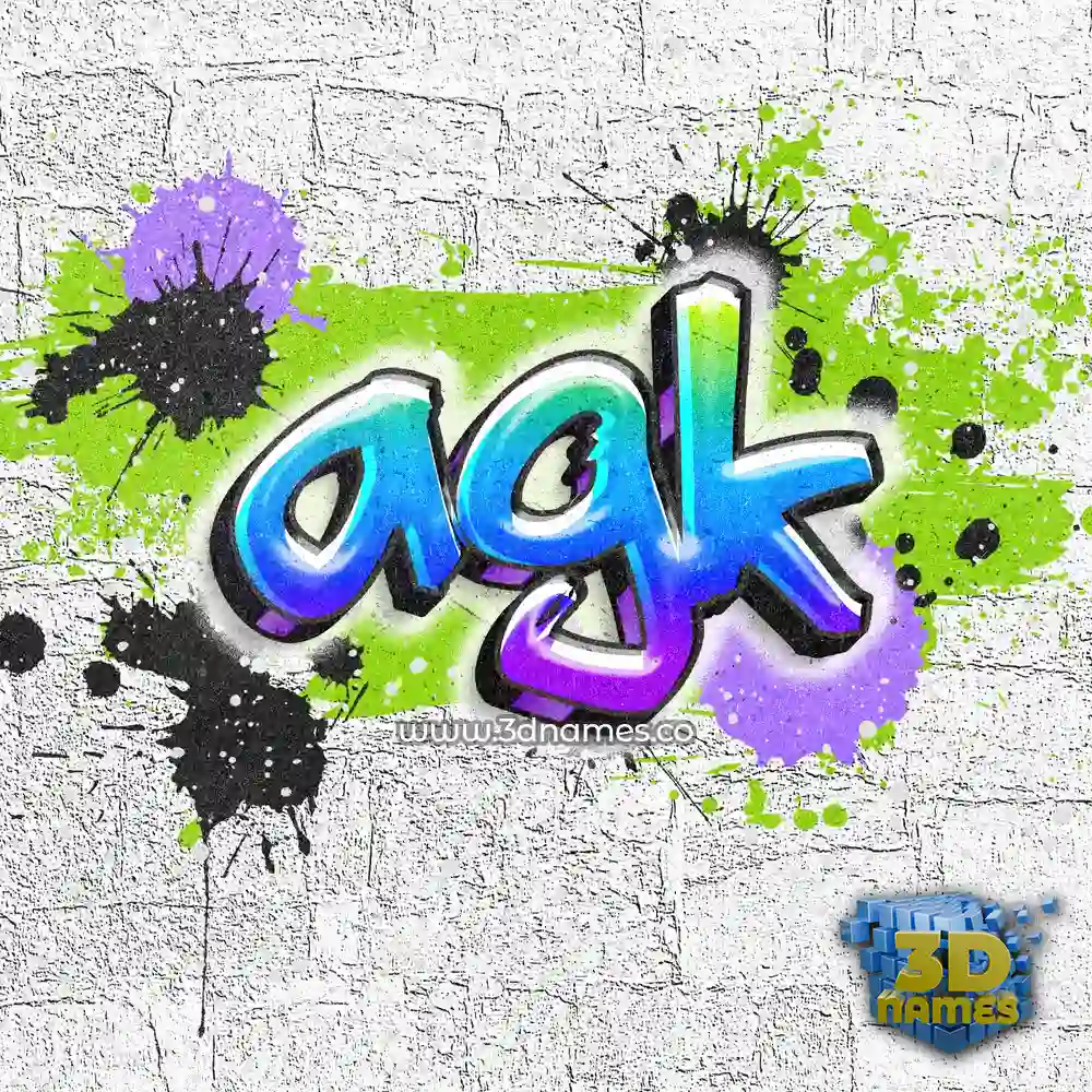 agk in Graffiti Grunge style - 3D name wallpaper