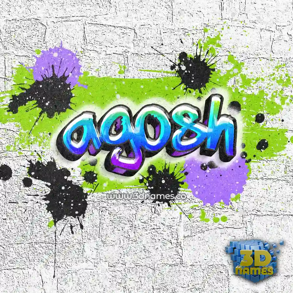 agosh in Graffiti Grunge style - 3D name wallpaper