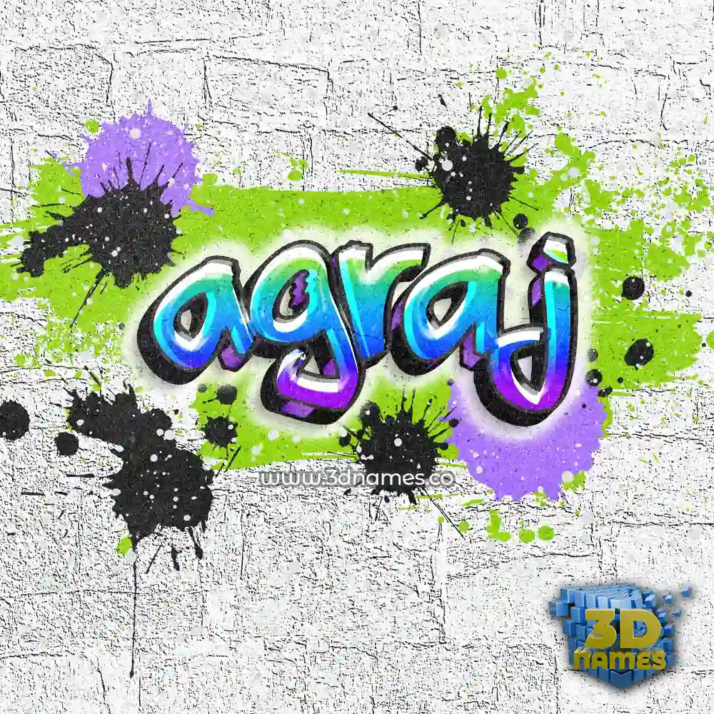 agraj in Graffiti Grunge style - 3D name wallpaper
