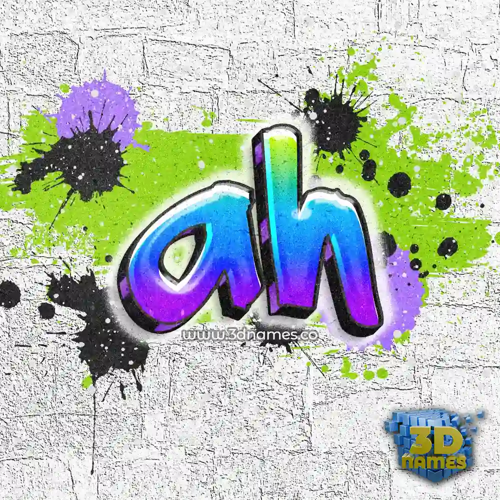 ah in Graffiti Grunge style - 3D name wallpaper