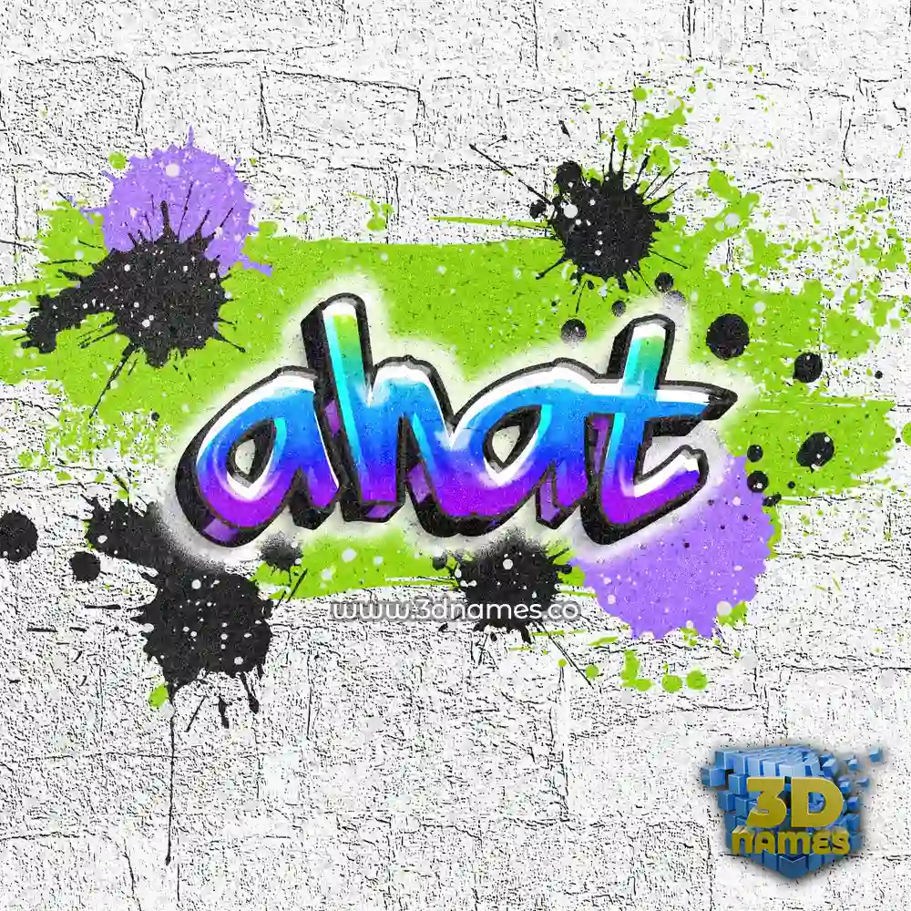 ahat in Graffiti Grunge style - 3D name wallpaper