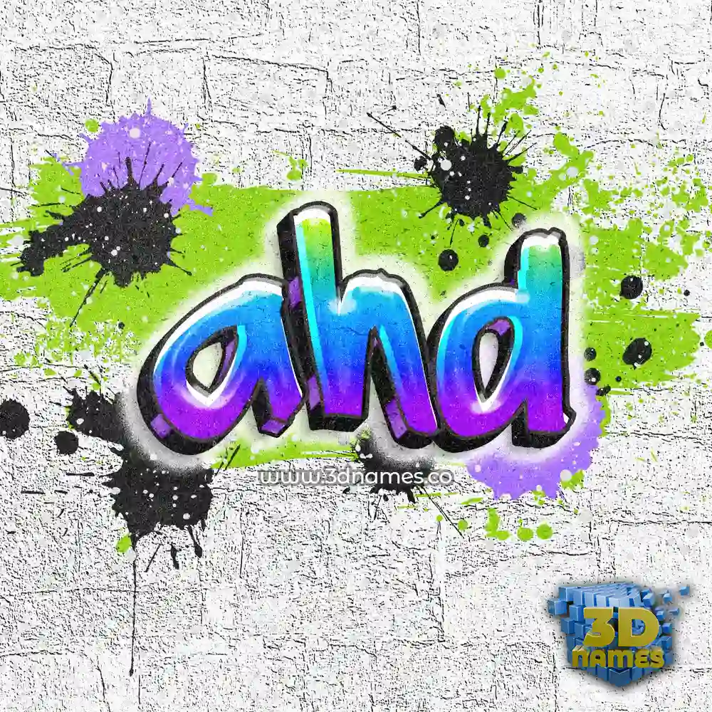 ahd in Graffiti Grunge style - 3D name wallpaper