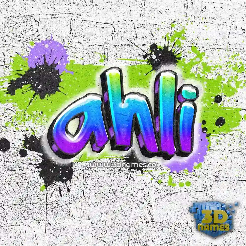 ahli in Graffiti Grunge style - 3D name wallpaper