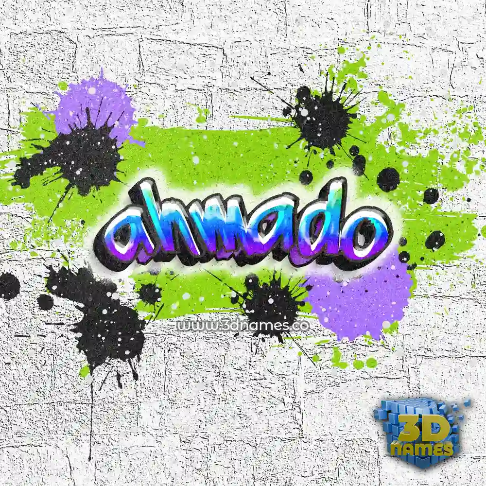 ahmado in Graffiti Grunge style - 3D name wallpaper