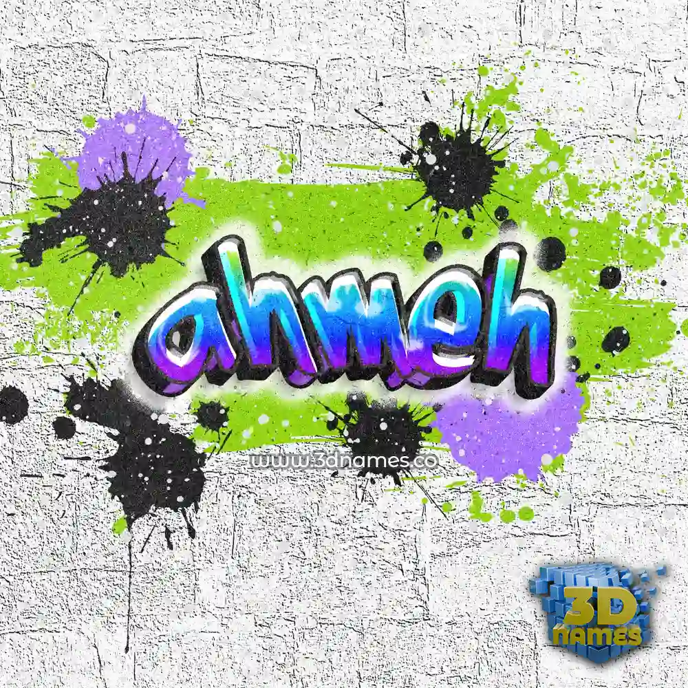 ahmeh in Graffiti Grunge style - 3D name wallpaper