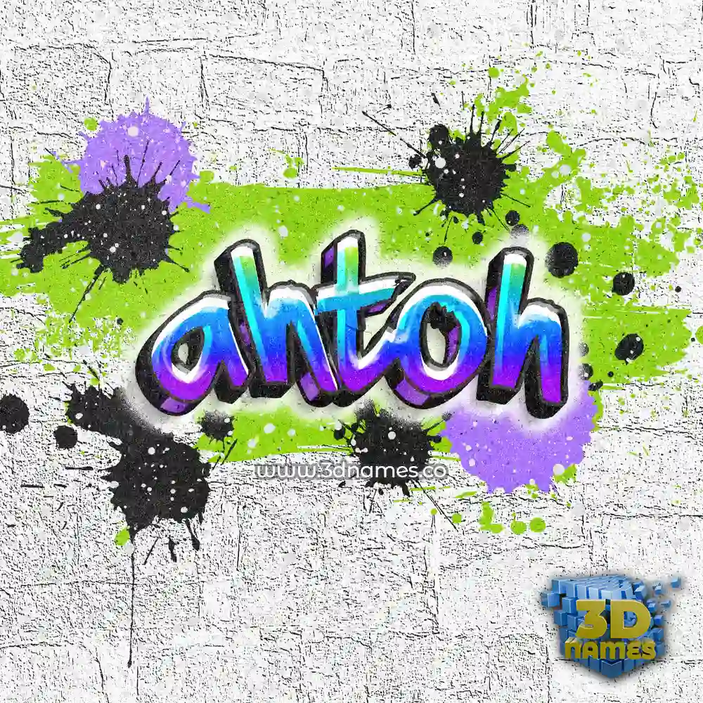 ahtoh in Graffiti Grunge style - 3D name wallpaper