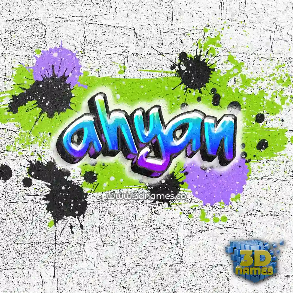 ahyan in Graffiti Grunge style - 3D name wallpaper