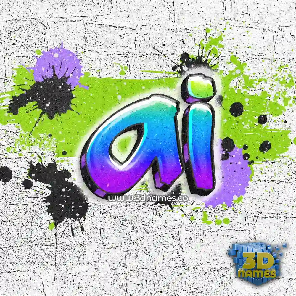 ai in Graffiti Grunge style - 3D name wallpaper