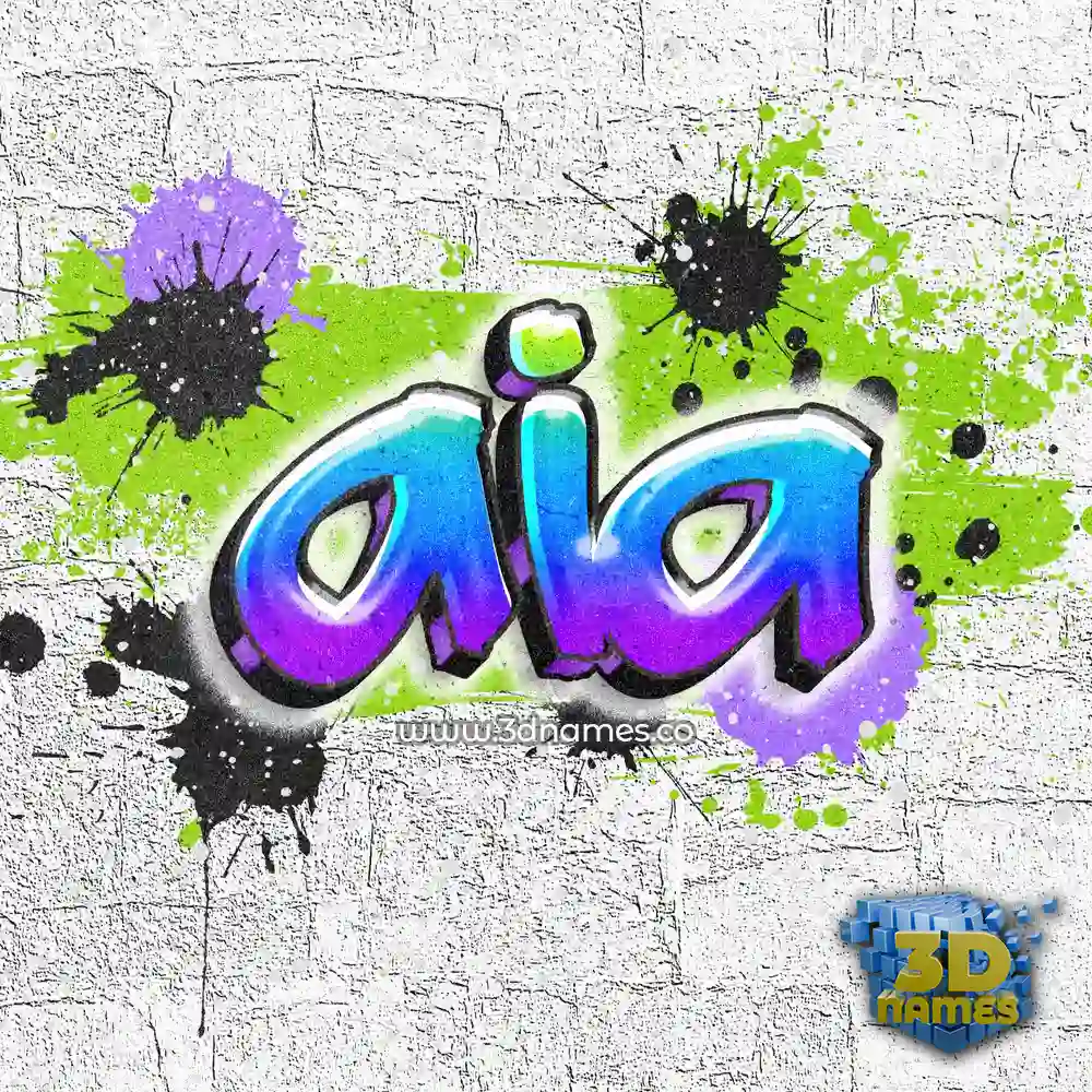 aia in Graffiti Grunge style - 3D name wallpaper