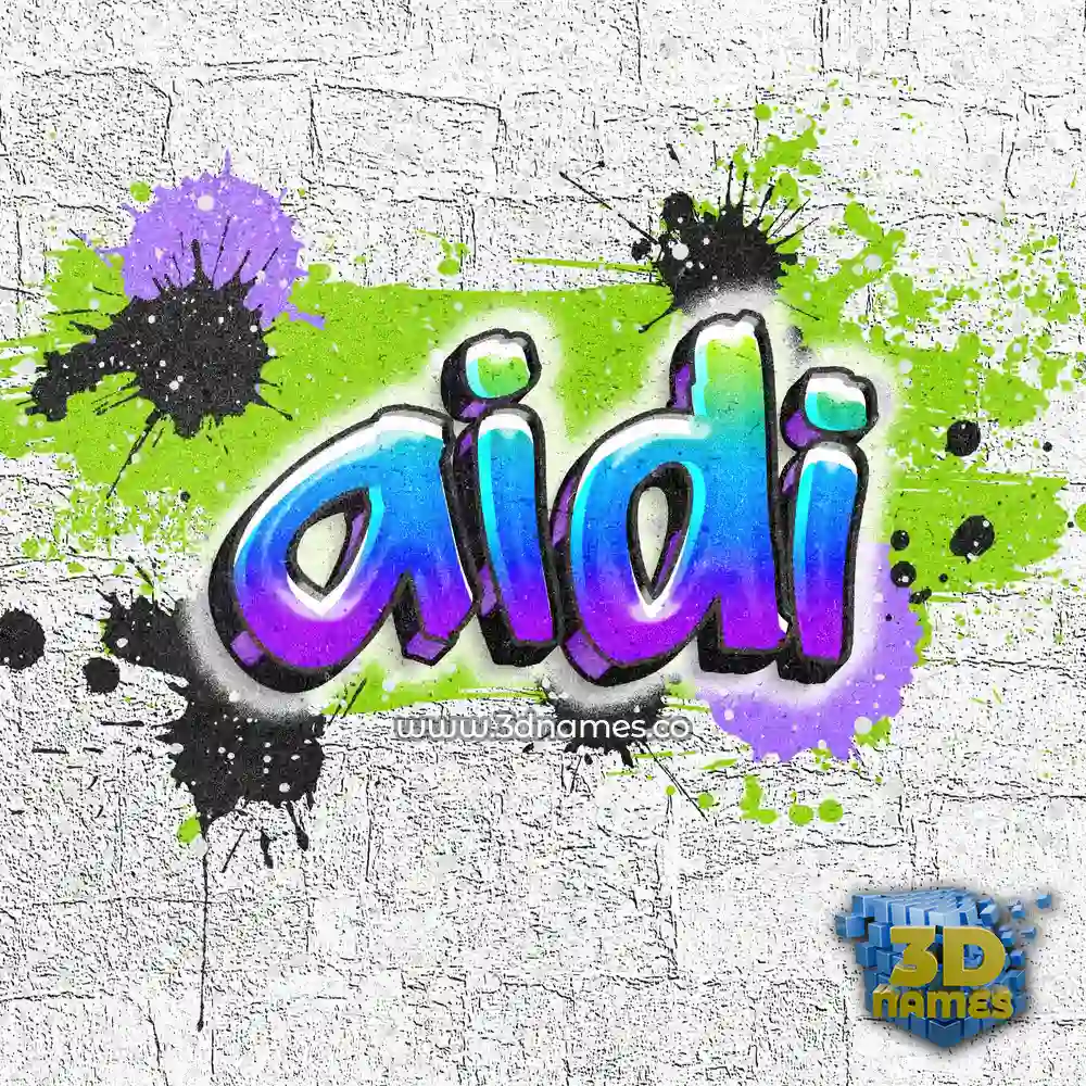 aidi in Graffiti Grunge style - 3D name wallpaper