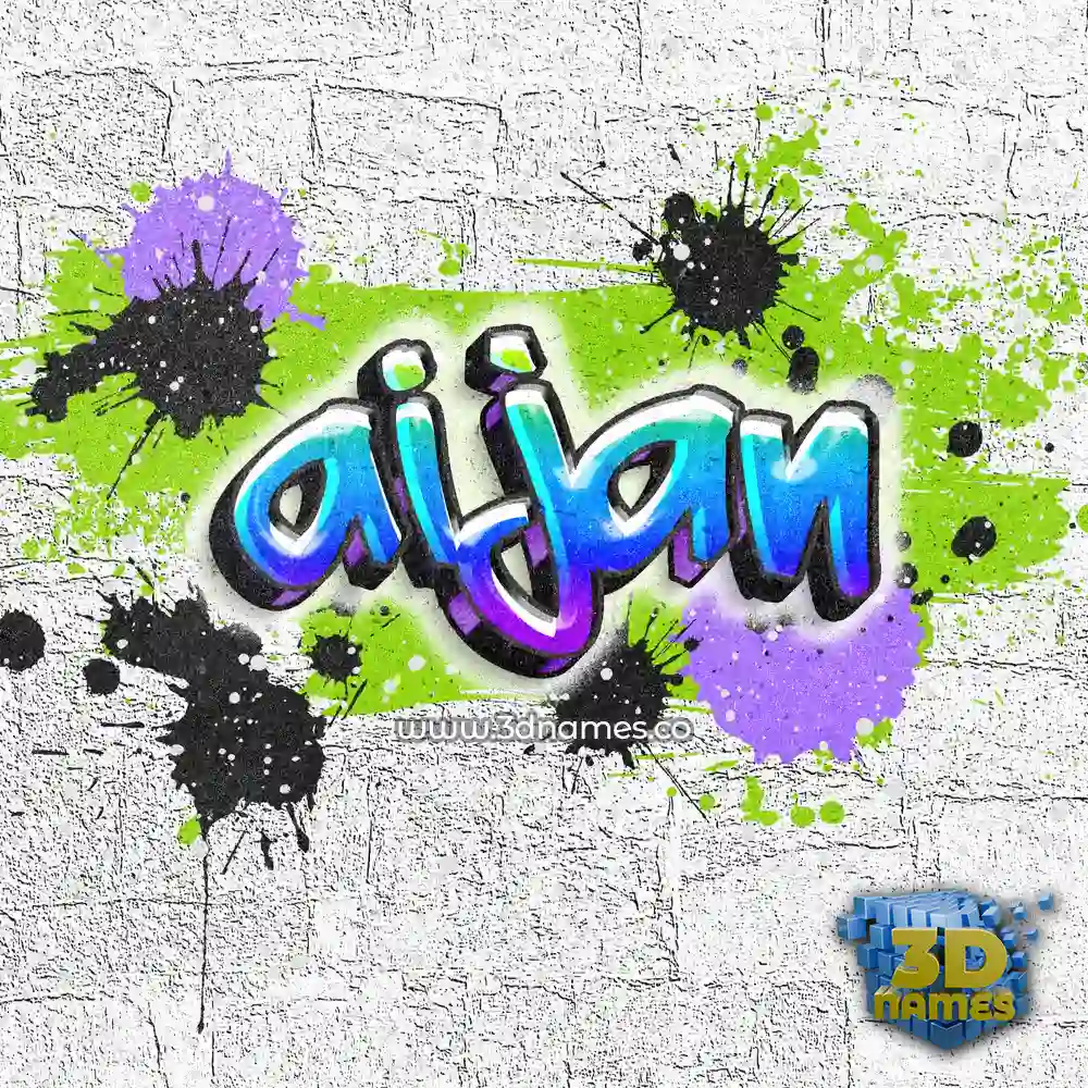 aijan in Graffiti Grunge style - 3D name wallpaper