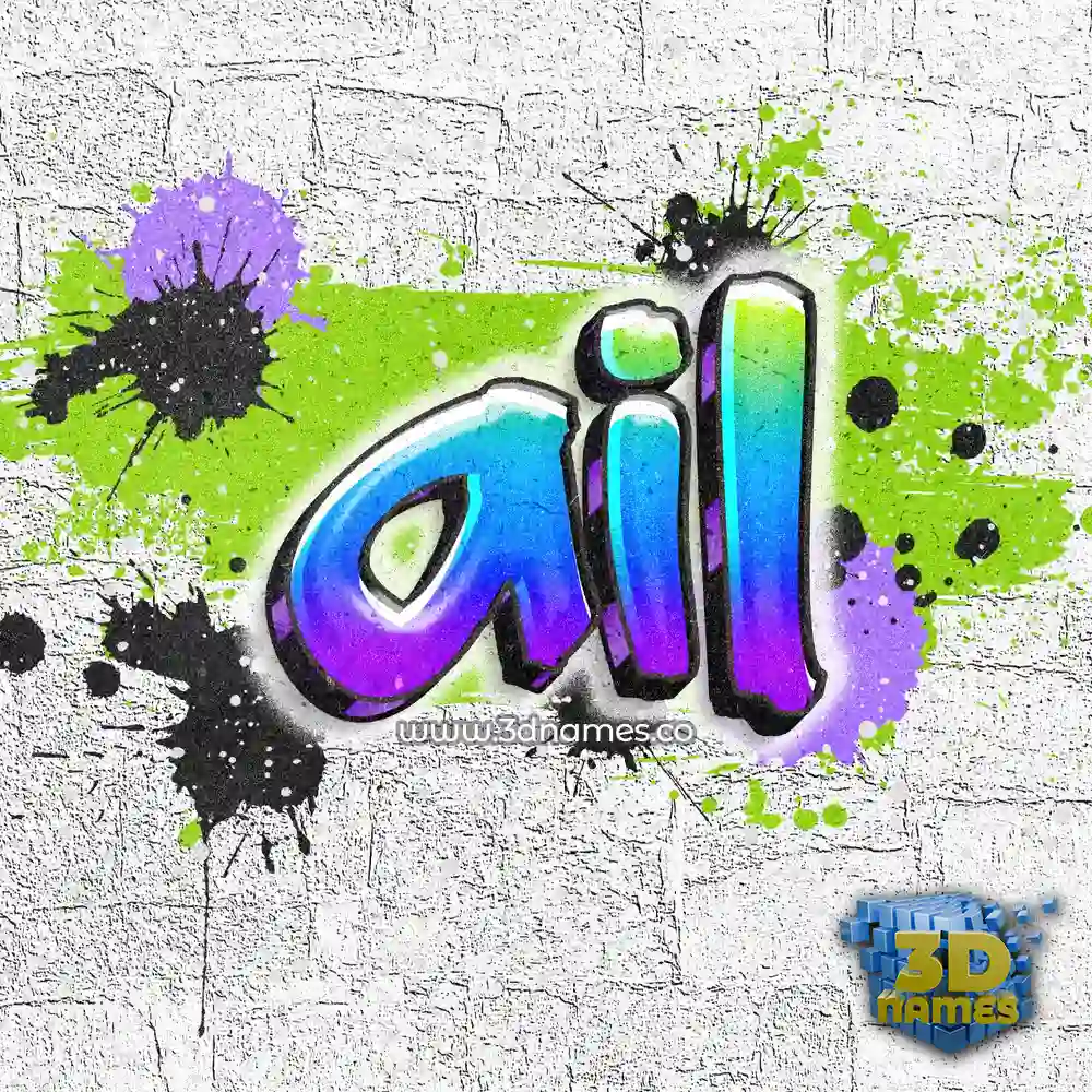 ail in Graffiti Grunge style - 3D name wallpaper
