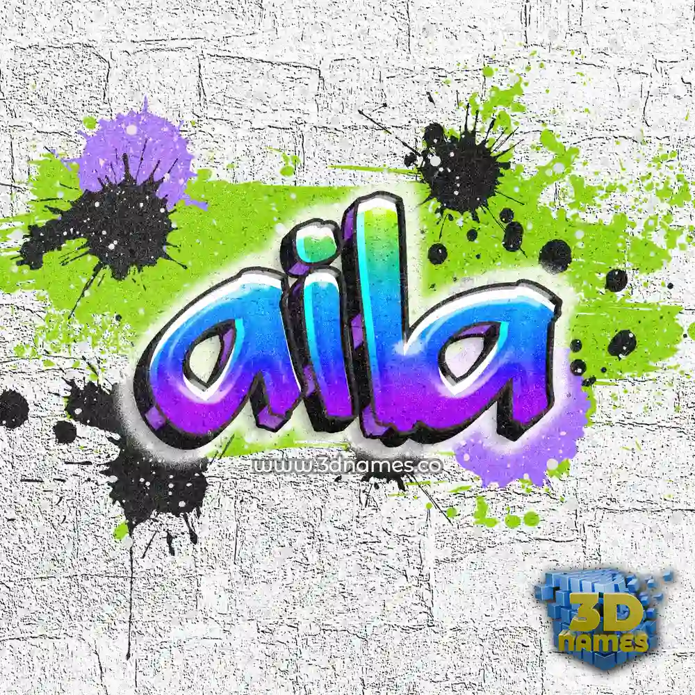 aila in Graffiti Grunge style - 3D name wallpaper
