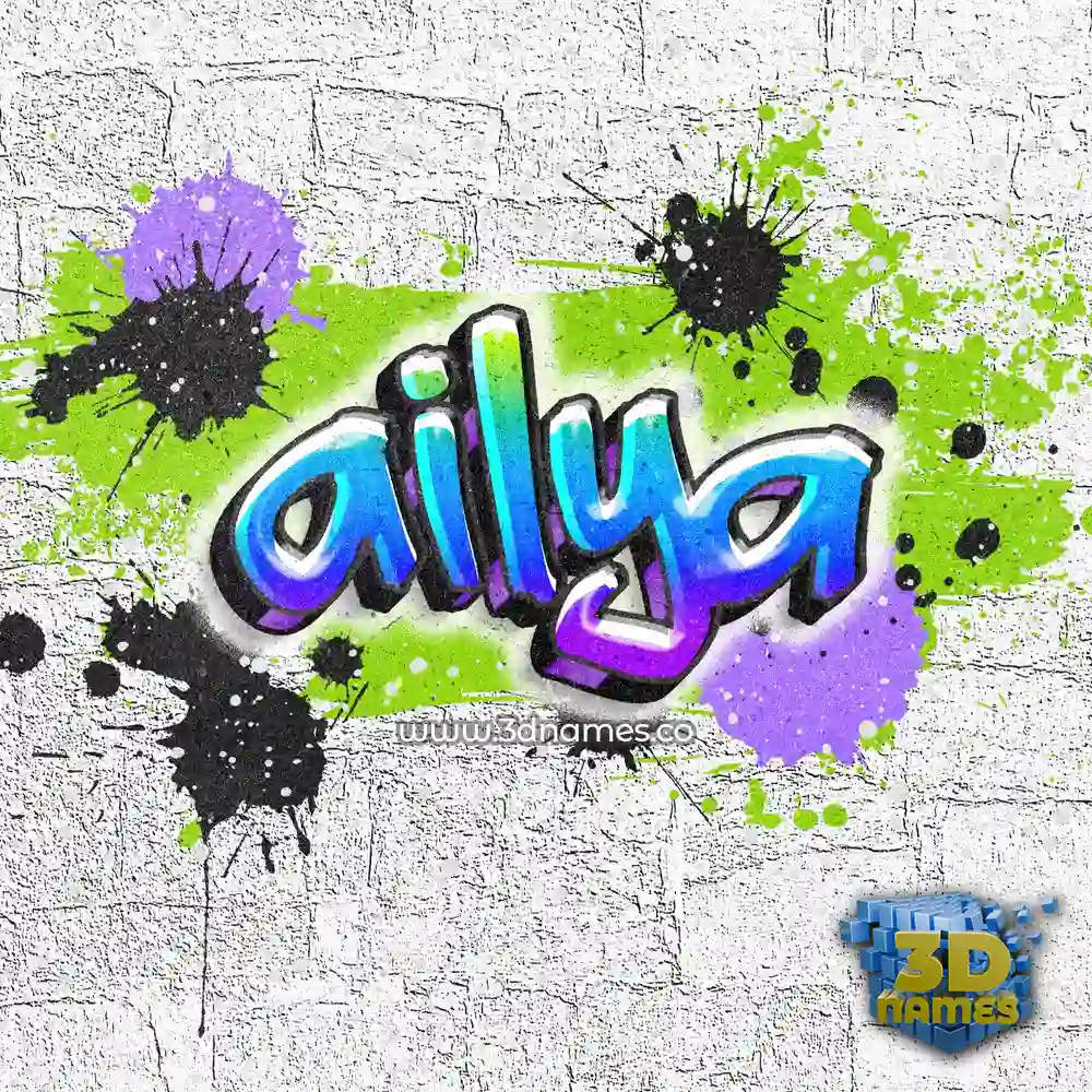 ailya in Graffiti Grunge style - 3D name wallpaper