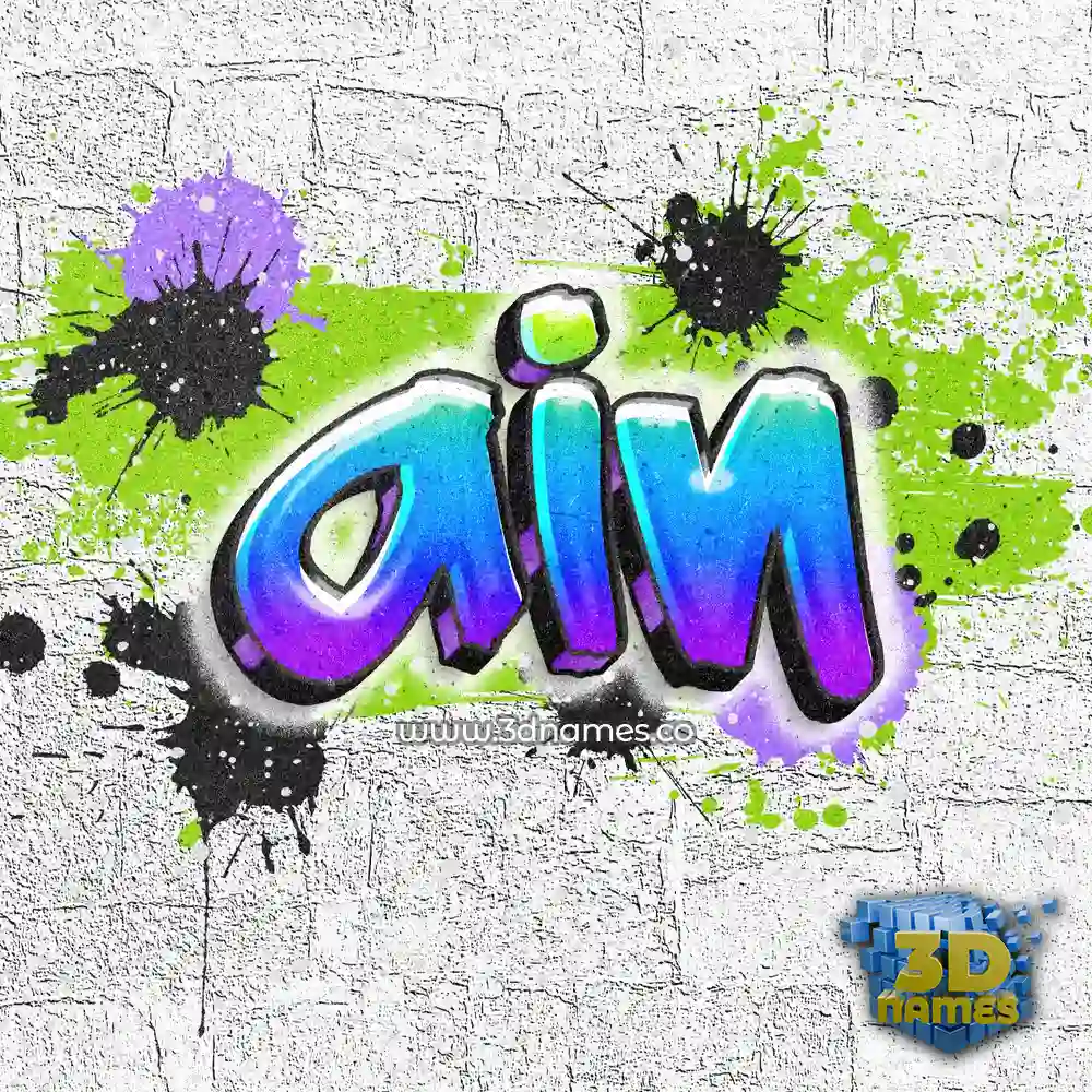 ain in Graffiti Grunge style - 3D name wallpaper