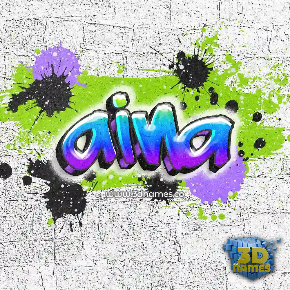 aina in Graffiti Grunge style - 3D name wallpaper