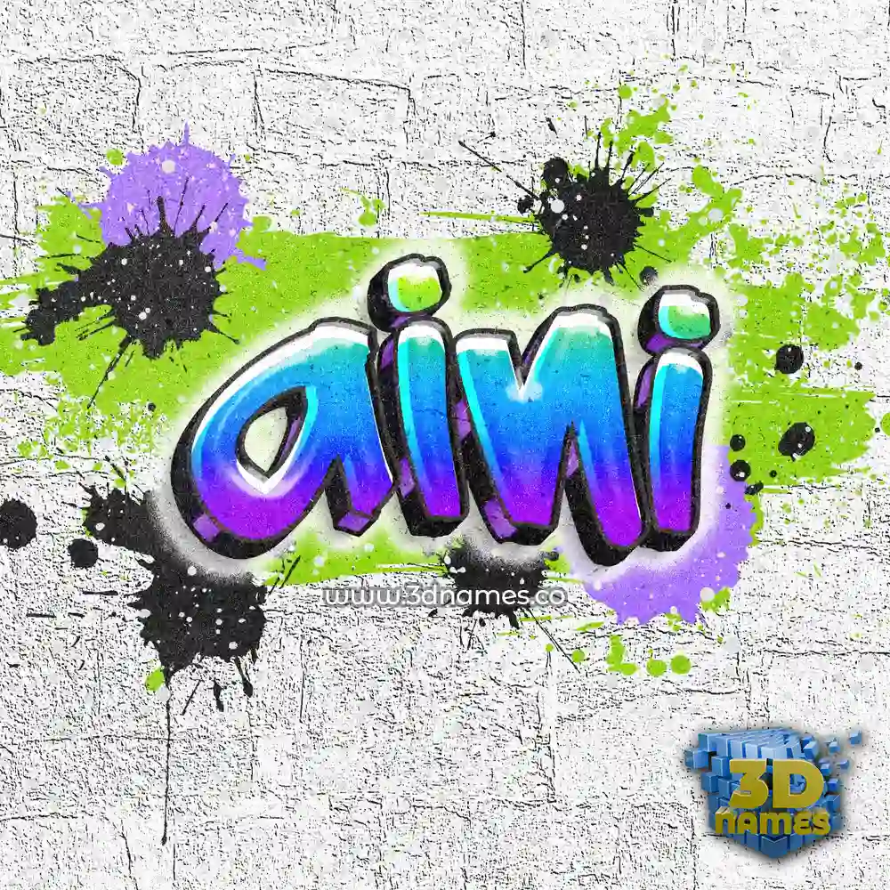 aini in Graffiti Grunge style - 3D name wallpaper