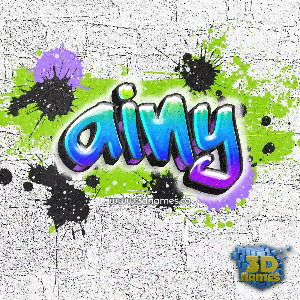 ainy in Graffiti Grunge style - 3D name wallpaper