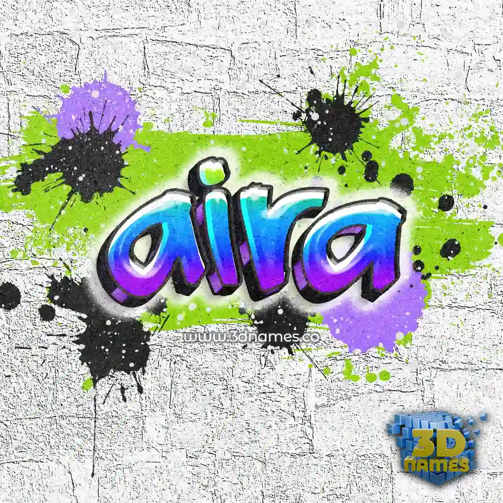 aira in Graffiti Grunge style - 3D name wallpaper