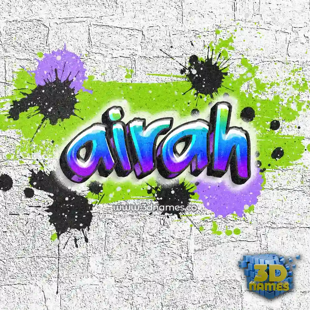 airah in Graffiti Grunge style - 3D name wallpaper