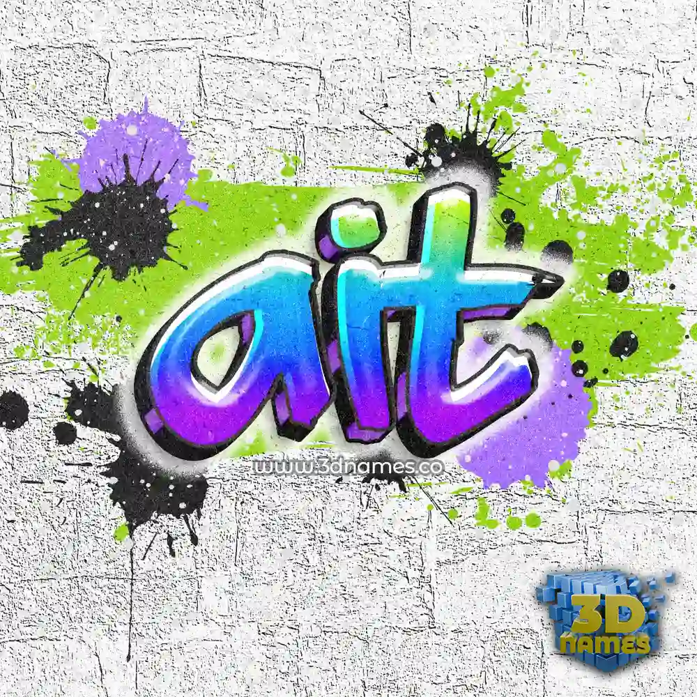 ait in Graffiti Grunge style - 3D name wallpaper
