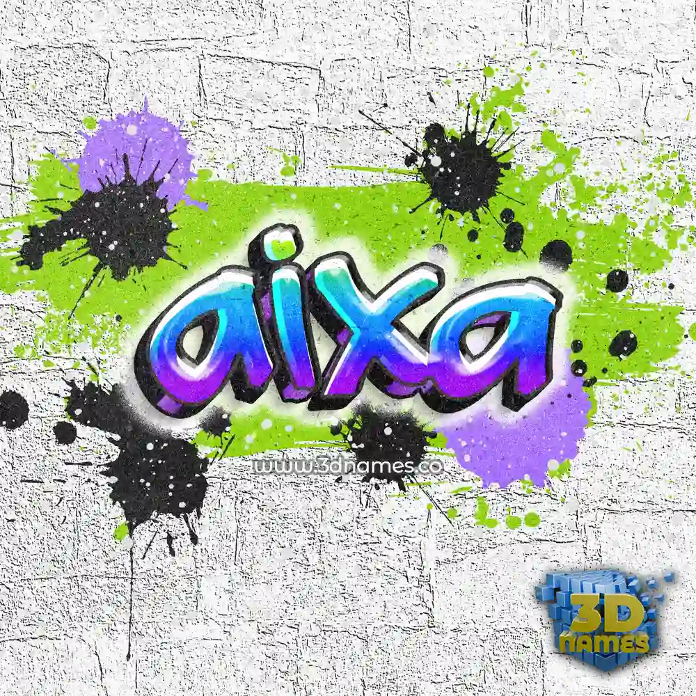 aixa in Graffiti Grunge style - 3D name wallpaper