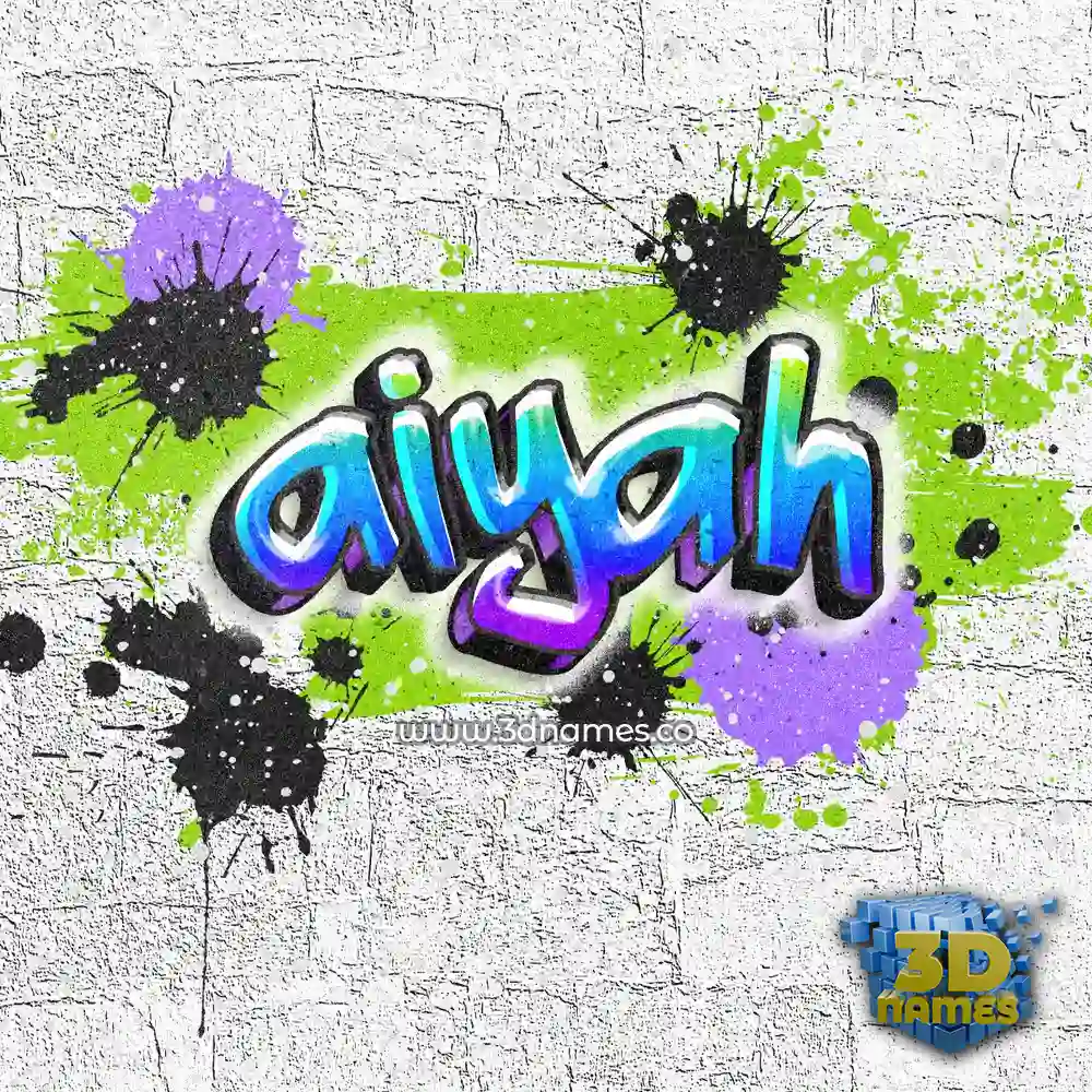 aiyah in Graffiti Grunge style - 3D name wallpaper