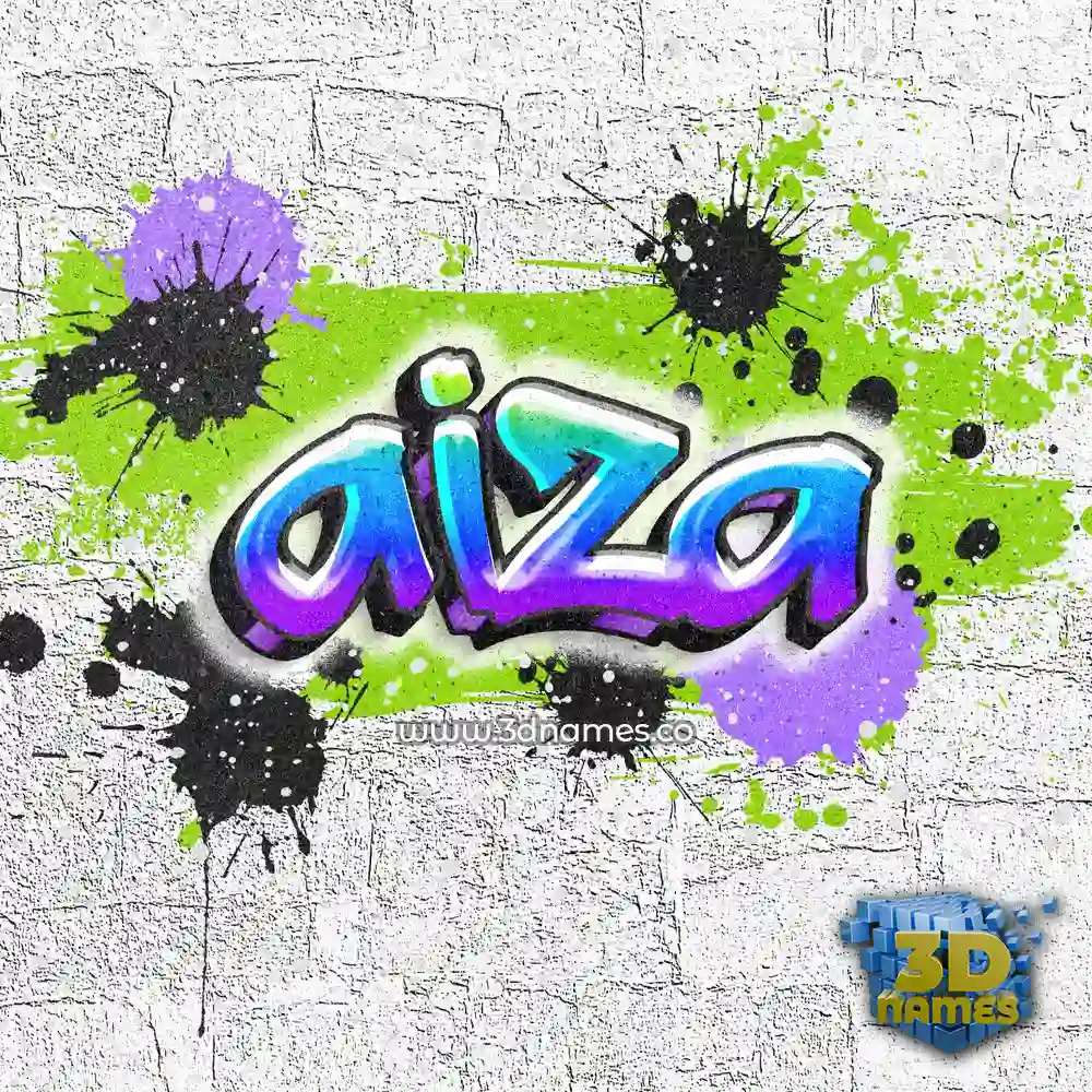 aiza in Graffiti Grunge style - 3D name wallpaper