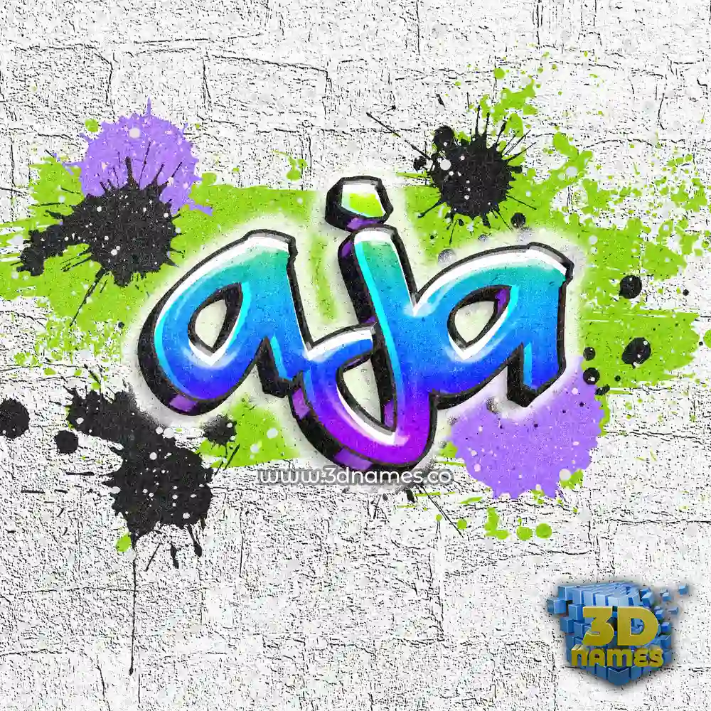 aja in Graffiti Grunge style - 3D name wallpaper