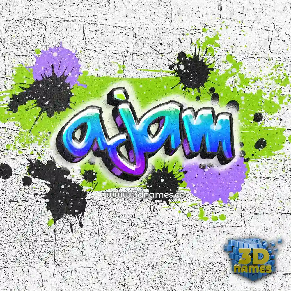 ajam in Graffiti Grunge style - 3D name wallpaper