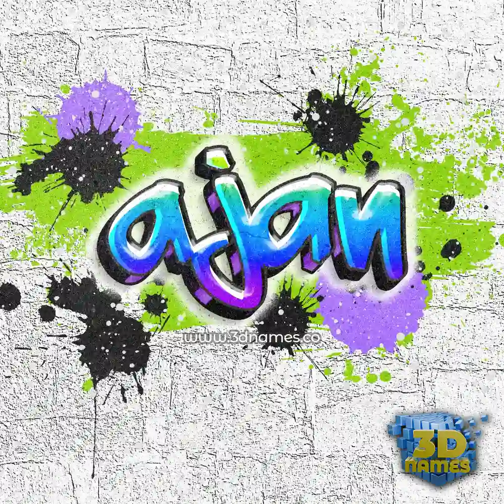 ajan in Graffiti Grunge style - 3D name wallpaper