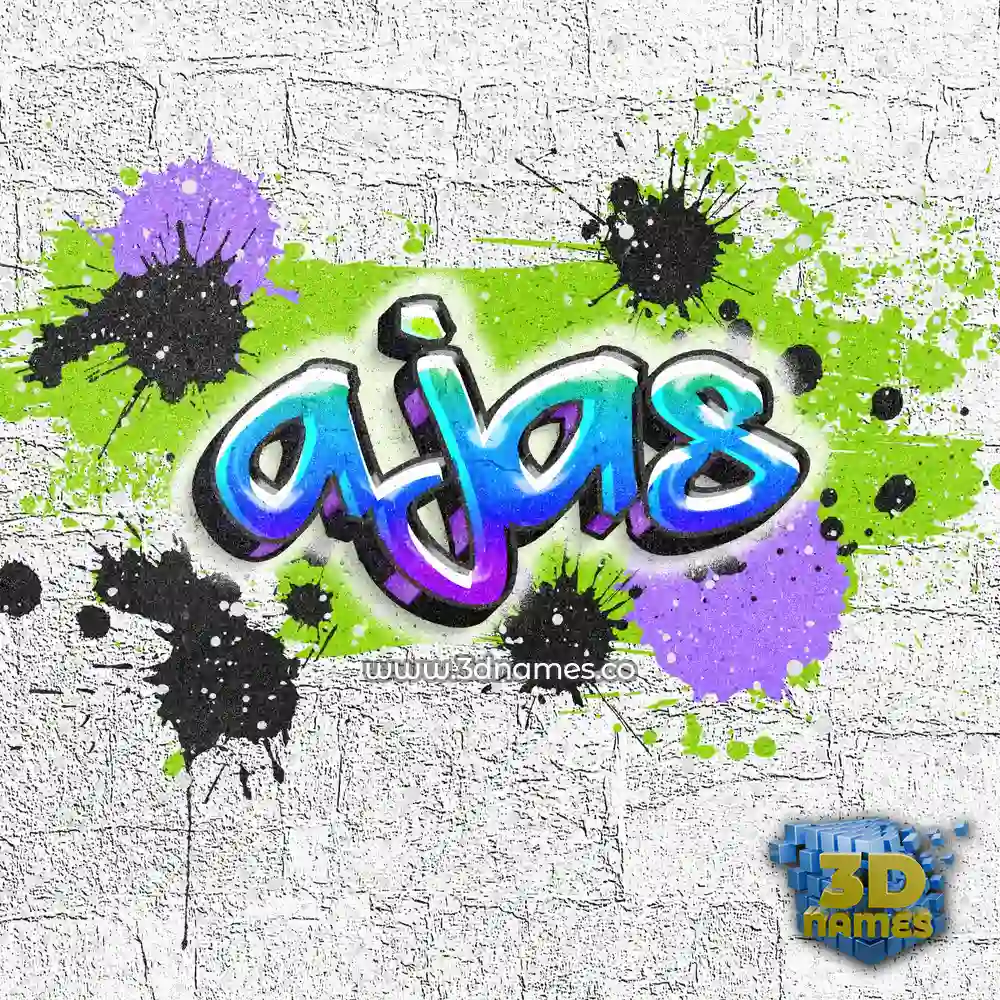 ajas in Graffiti Grunge style - 3D name wallpaper