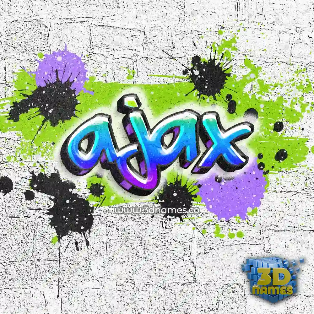 ajax in Graffiti Grunge style - 3D name wallpaper