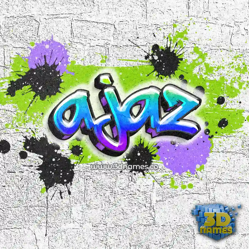 ajaz in Graffiti Grunge style - 3D name wallpaper