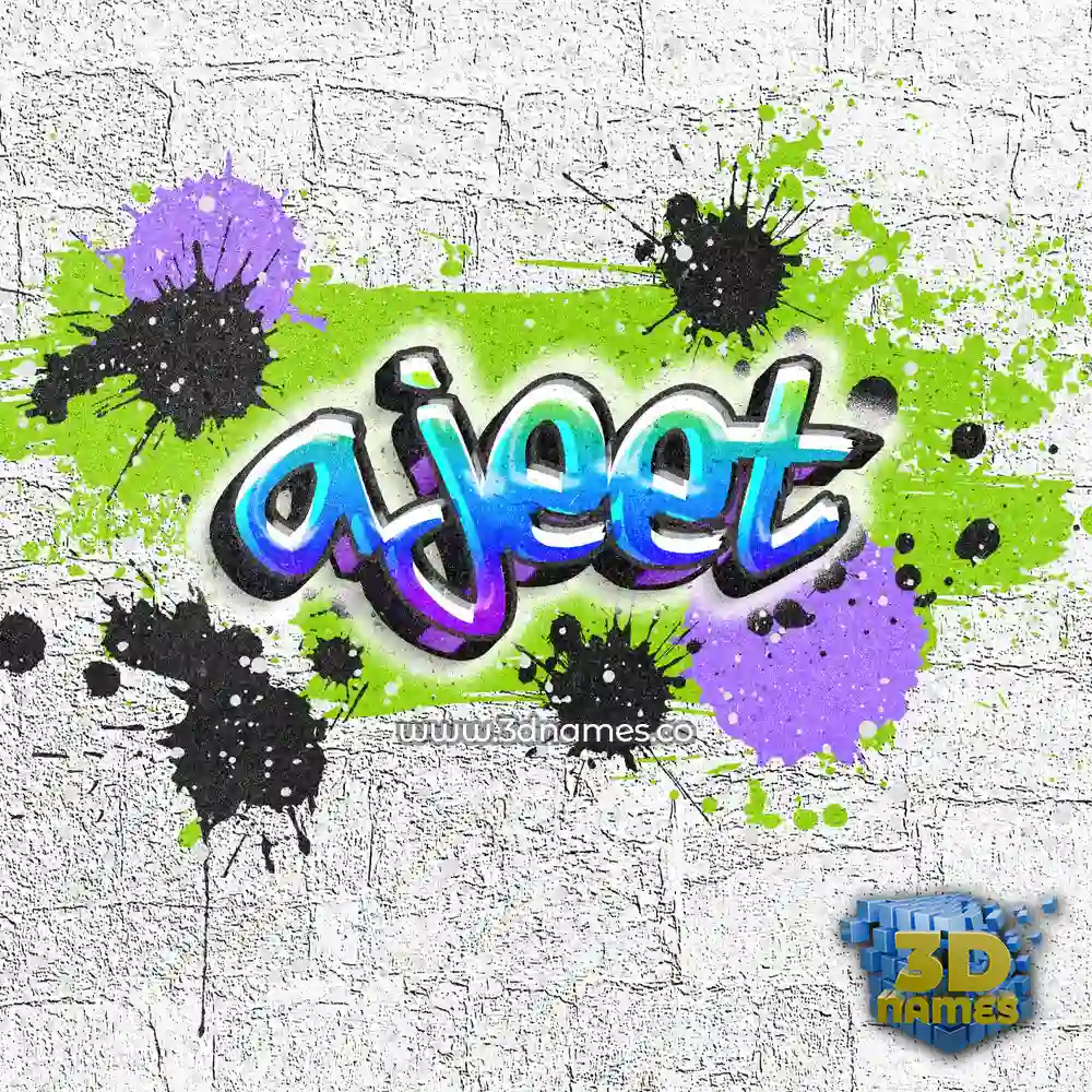 ajeet in Graffiti Grunge style - 3D name wallpaper