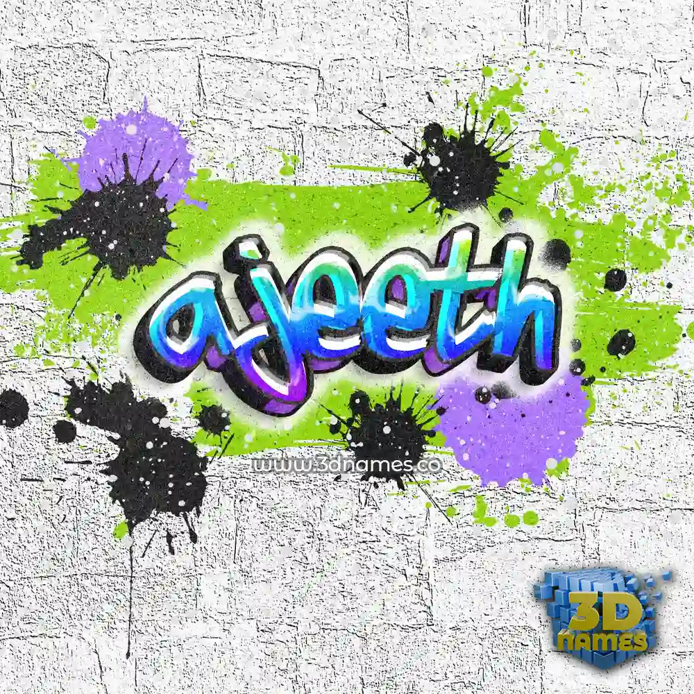 ajeeth in Graffiti Grunge style - 3D name wallpaper