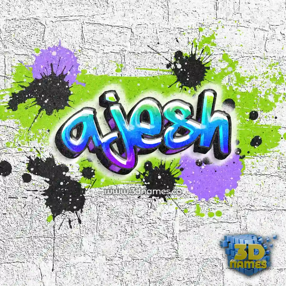 ajesh in Graffiti Grunge style - 3D name wallpaper
