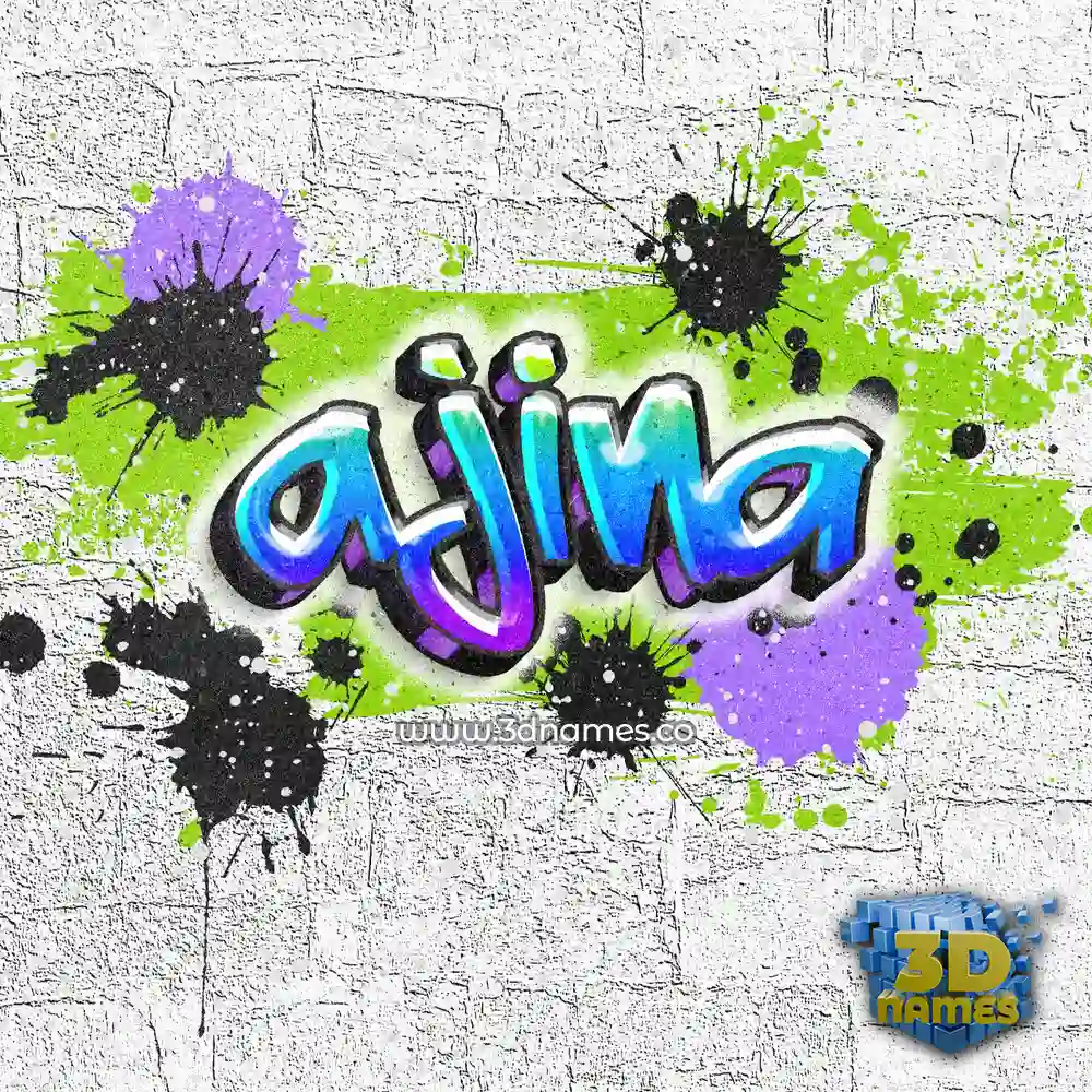 ajina in Graffiti Grunge style - 3D name wallpaper