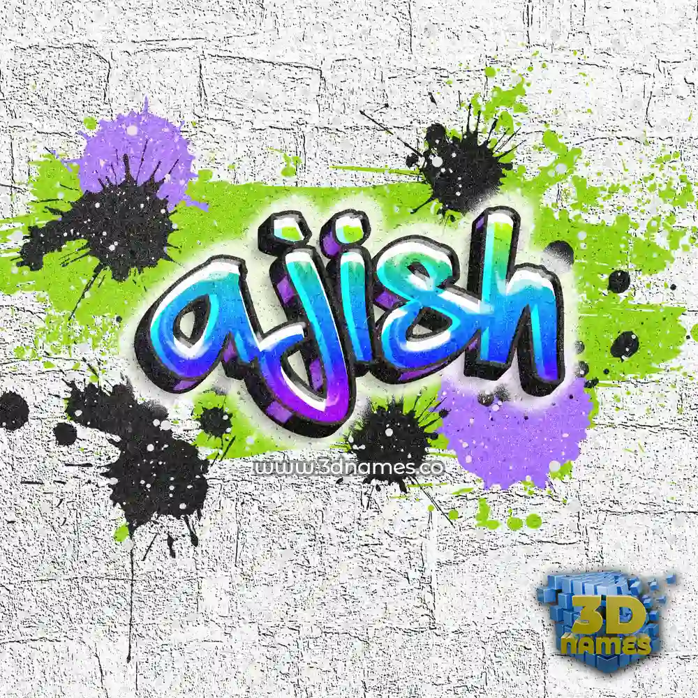 ajish in Graffiti Grunge style - 3D name wallpaper