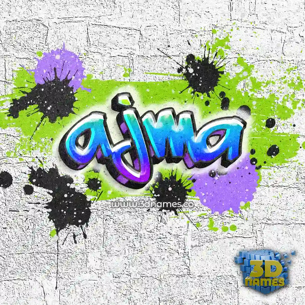 ajma in Graffiti Grunge style - 3D name wallpaper