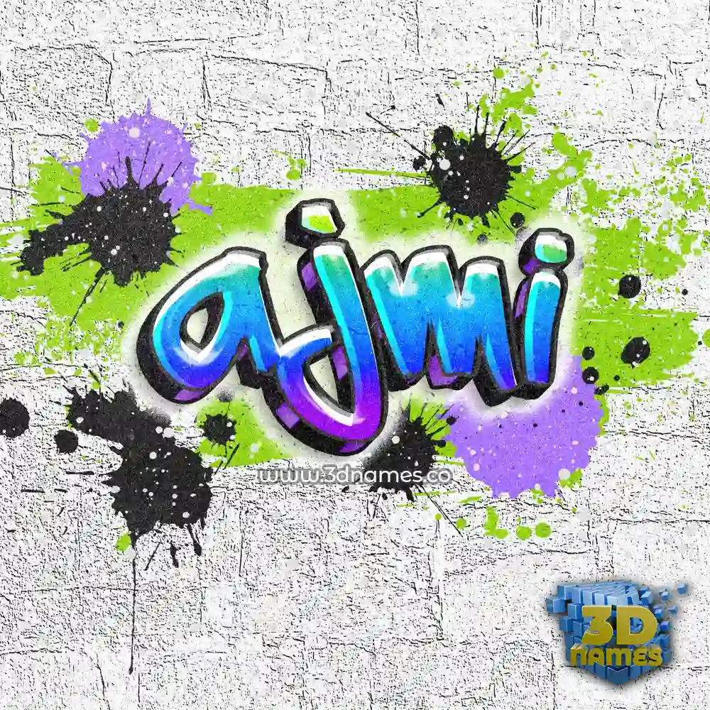 ajmi in Graffiti Grunge style - 3D name wallpaper